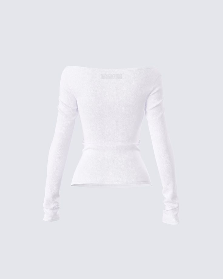 Sleek, chic, and effortless - this top is the perfect closet essential ✨ Constructed from soft stretch textured jersey, and complete with extra long sleeves and a raw edge for a sleek and subtle staple piece that's perfect for all occasions 🤍 Chic Ribbed Fitted Top, Chic Long Sleeve Stretch Fine Knit Top, Chic Stretch Long Sleeve Top In Fine Knit, Fine Knit Long Sleeve Top With Minimal Stretch, Chic Fitted Long Sleeve Fine Knit Top, Elegant Stretch Textured Knit Tops, Elegant Stretch Tops With Textured Knit, Chic Fitted Knit Top With Ribbed Neckline, Fitted Textured Knit Top