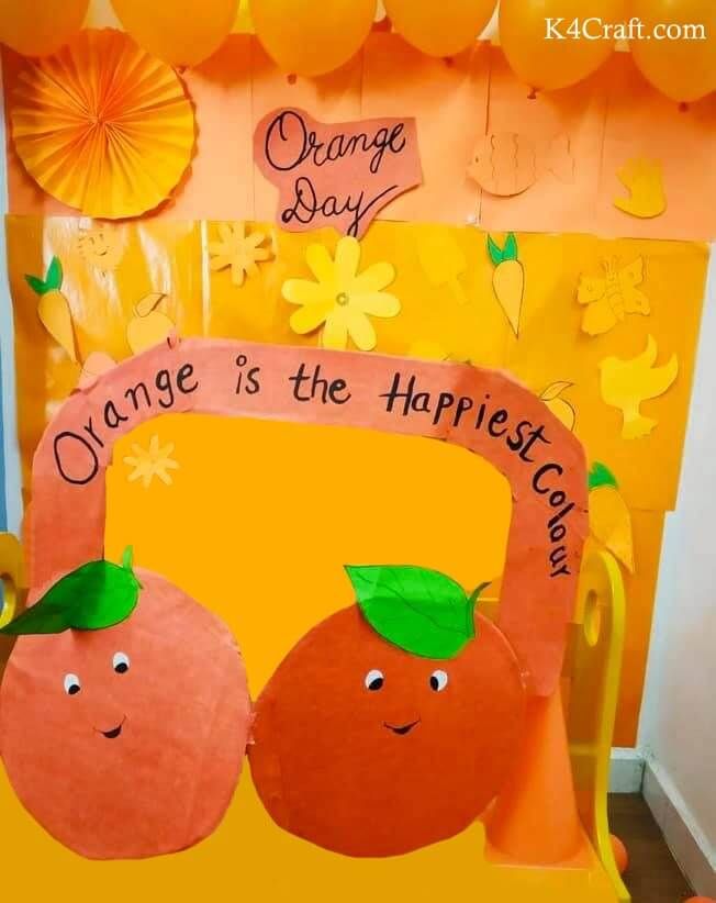 an orange is the happiest color on display