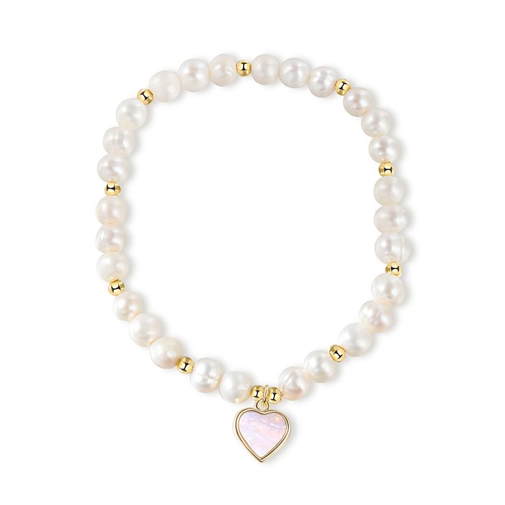 This pearl bracelet features a delicate heart-shaped mother-of-pearl pendant, creating a captivating combination of elegance and romance. The combination of the radiant pearls and the ethereal beauty of the mother-of-pearl pendant makes this bracelet a truly enchanting accessory. It exudes a sense of grace and sophistication, while the heart-shaped motif symbolizes love, making it a perfect gift for someone special or a cherished addition to your own jewelry collection.Stone Size: 5 mmStone Type Mother Of Pearl Pendant, Bracelet Online, Elastic Bracelet, Ethereal Beauty, Pendant Bracelet, White Pearl, Sterling Silver Necklace, Pearl Pendant, Pearl Bracelet