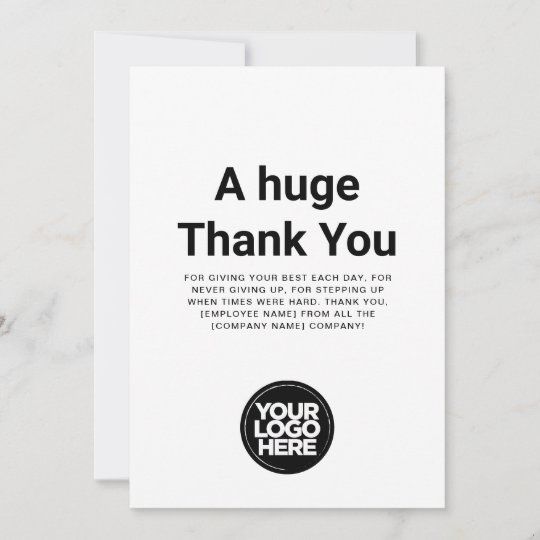 a thank card with the words, a huge thank you