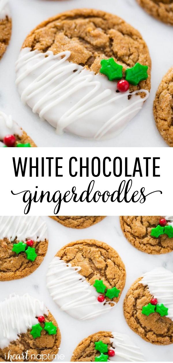 white chocolate ginger cookies with frosting and sprinkles