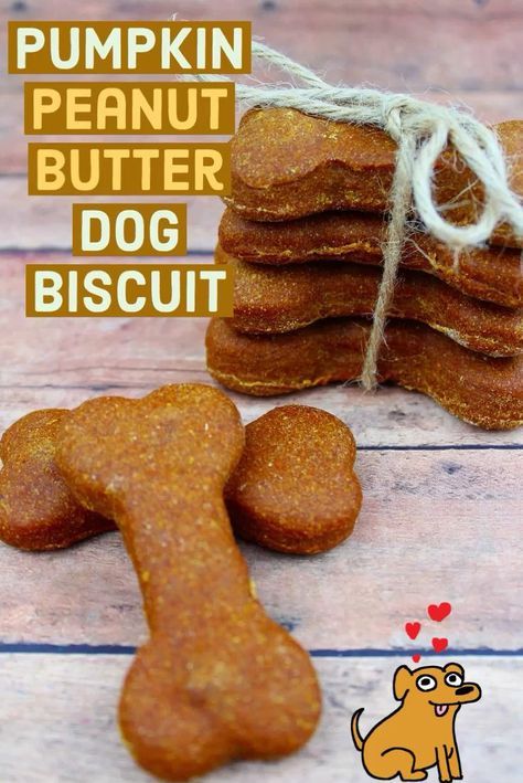 pumpkin peanut butter dog biscuits are stacked on top of each other