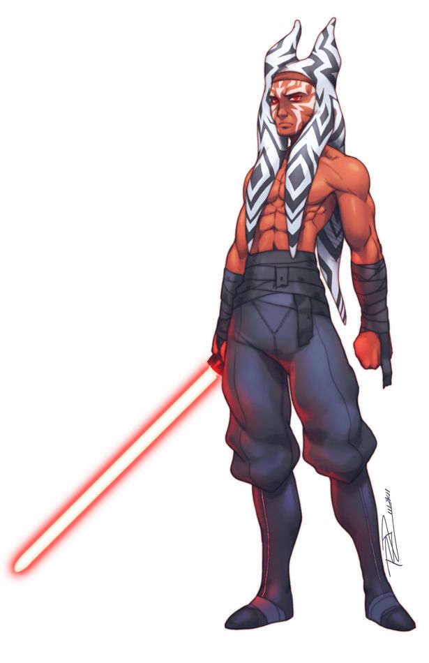 a cartoon character with a light saber in his hand