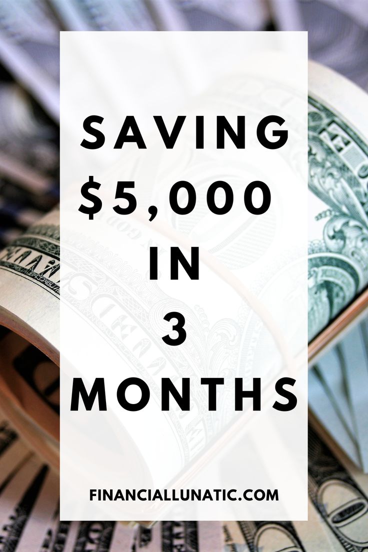 money with the words saving $ 5, 000 in 3 months