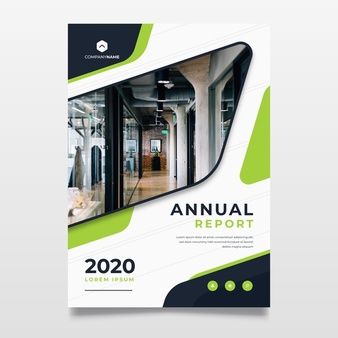 a green and black annual report cover