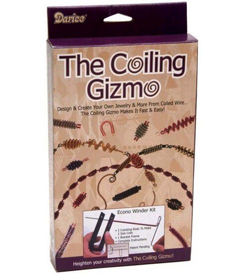 the coiling gizmo kit is packaged in a cardboard box with instructions on how to use it