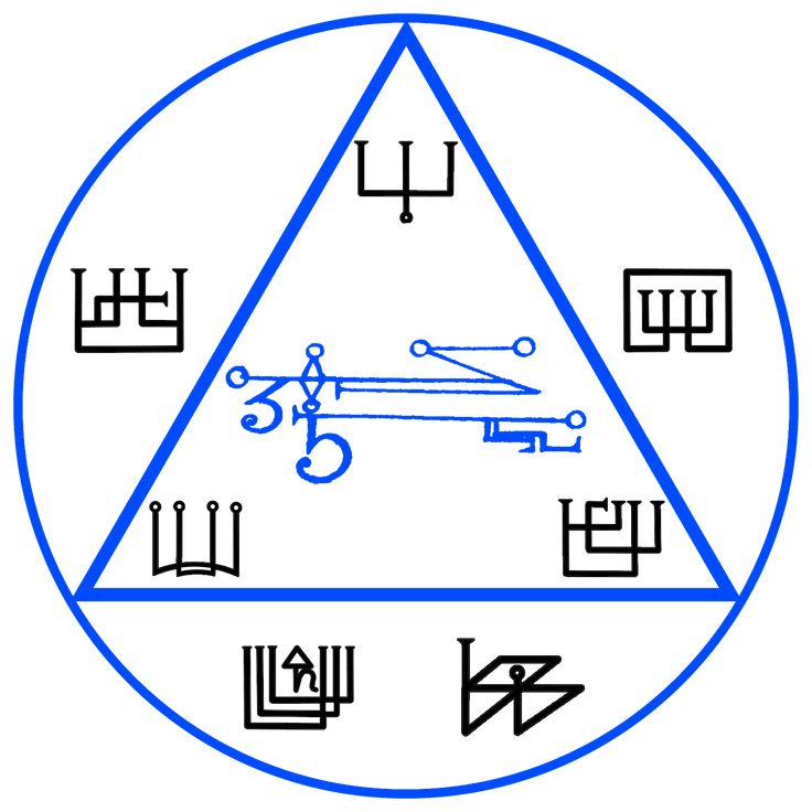 an image of a triangle with symbols in it