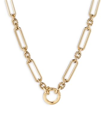 David Yurman Lexington Chain Necklace in 18K Yellow Gold, 18 Yellow Gold Necklace With Oval Link Box Chain, Fine Jewelry Yellow Gold Chain Link Necklace, Yellow Gold Necklaces With Oval Link Box Chain, Luxury Yellow Gold Chain Link Jewelry, 14k Gold Necklace With Solid Link Construction, Timeless Gold-tone Cable Chain Necklace, Timeless Yellow Gold Chain Necklace With Solid Links, Timeless Yellow Gold Link Chain Necklace, Fine Jewelry Yellow Gold Chain Necklace