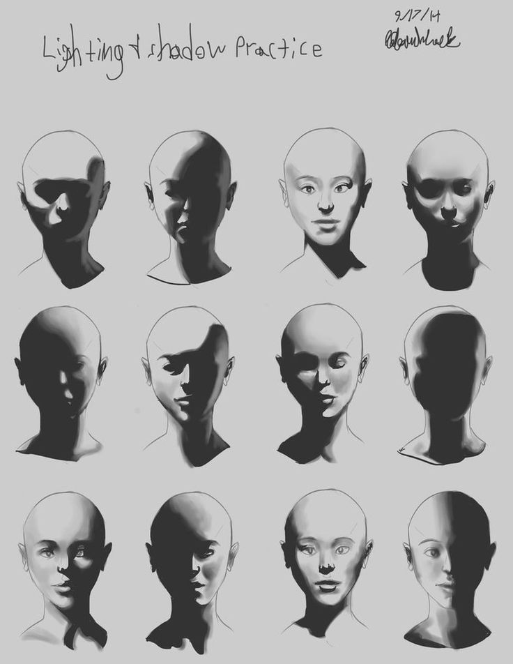 a bunch of heads that are drawn in black and white