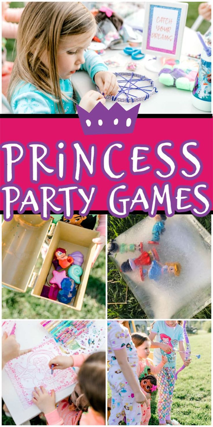 Princess Party Activities, Princess Birthday Party Games, Princess Party Games, Princess Activities, Anniversary Party Games, Toddler Party Games, Girls Party Games, Princess Crafts, Disney Princess Birthday Party