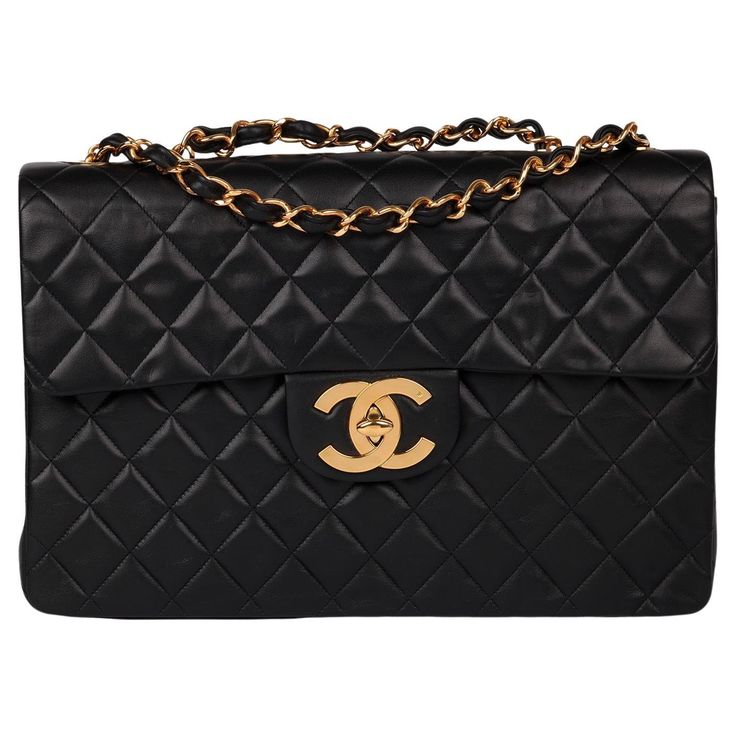 Chanel Black Quilted Lambskin Vintage Maxi Jumbo XL Classic Single Flap Bag Product Details Xupes Ref: HB5624 Brand: Chanel Model: Maxi Jumbo XL Classic Single Flap Bag Type: Shoulder Serial Number: 2837907 Age: 1994 RRP: £10,060 Accompanied By: Chanel Dust Bag, Authenticity Card Colour: Black Hardware: Gold (24k Plated) Material(s): Lambskin Leather Specification Height: 21cm Width: 34cm Depth: 10cm Strap Drop: Single: 62cm Double: 34cm Interior: Black Leather Closure: Push Button Country of Or Jumbo Classic Chanel Bag, Chanel Vintage Classic Flap, Chanel Xxl Flap Bag, Classic Black Chanel Bag, Chanel Vintage Jumbo Flap, Chanel Vintage Single Flap Bag, Vintage Chanel Bag, Chanel Flap Bag, Chanel Brand