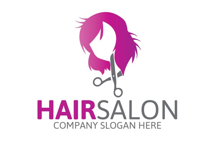 a woman's hair salon logo with scissors