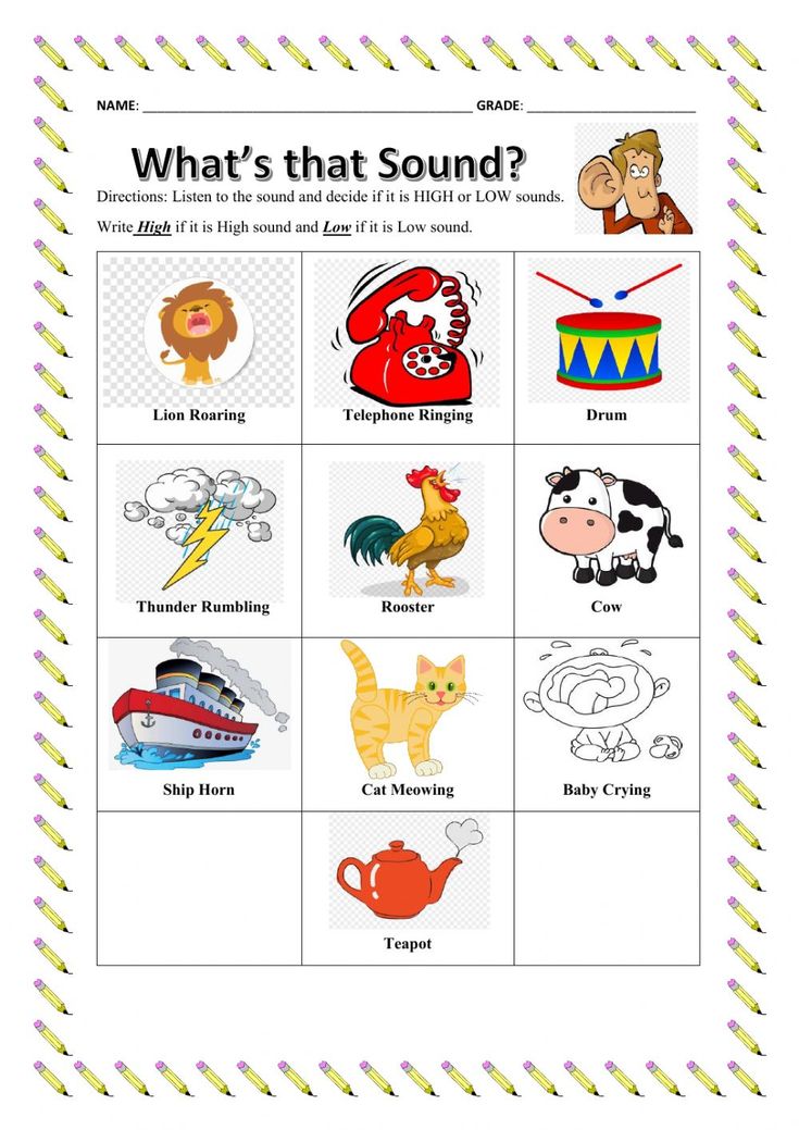 what's that sound? worksheet with pictures and words to help students learn the