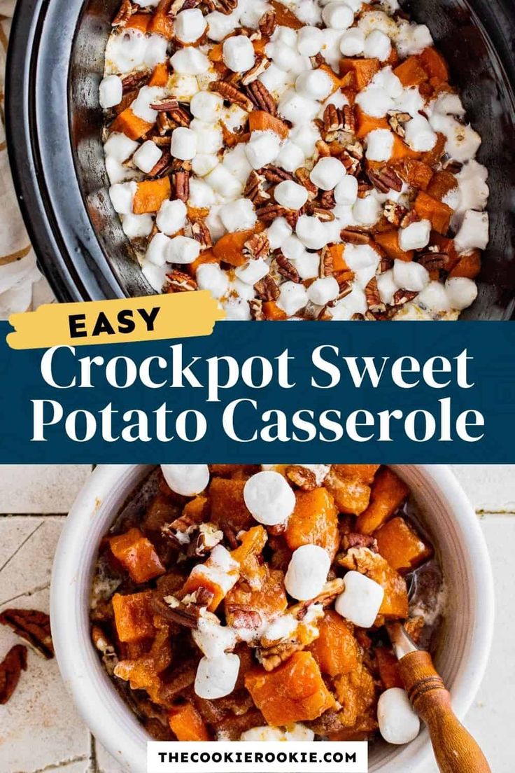 crockpot sweet potato casserole with marshmallows in it