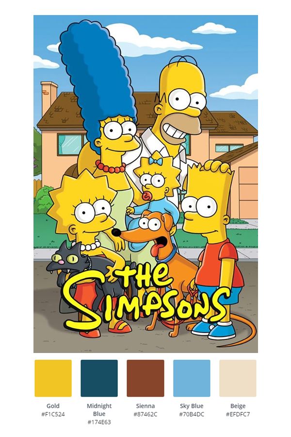 the simpsons family is shown in this color scheme for an upcoming tv show, which has been