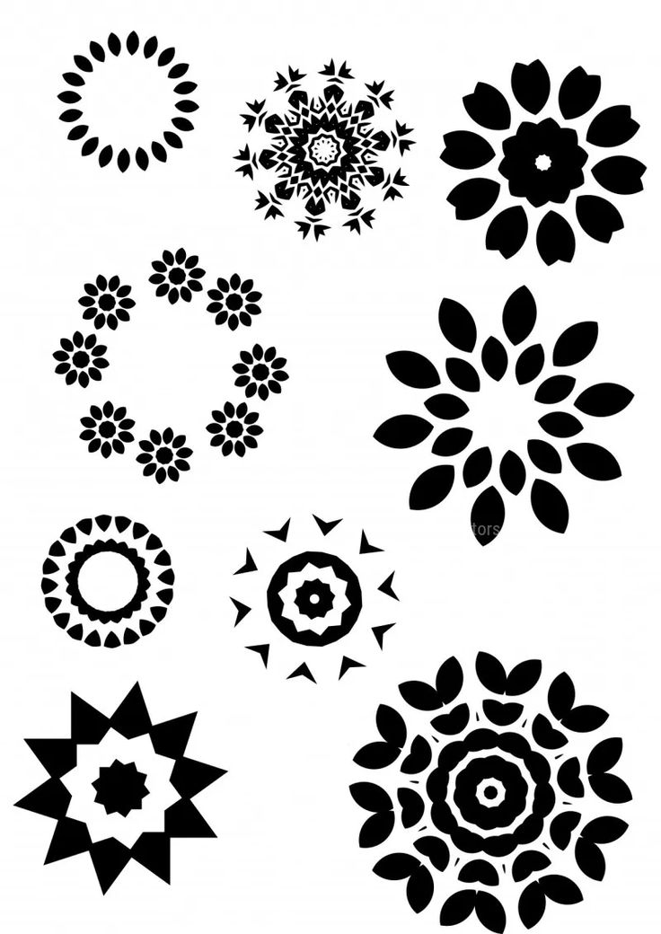 black and white flower designs on a white background, each with an individual's own design