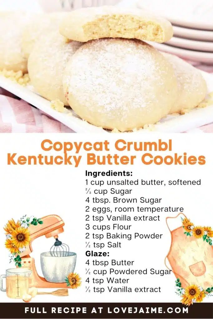 an advertisement for a kentucky butter cookies recipe