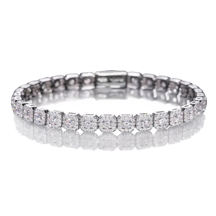 Discover timeless charm with our 6mm tennis bracelet, a piece that effortlessly embodies sophistication. This bracelet is thoughtfully crafted with attention to detail, ensuring it complements both casual and formal looks with its refined elegance.  Perfect for any occasion, this striking piece is designed to be both stylish and versatile. Let its graceful allure enhance your wardrobe, adding a touch of luxury to your ensemble. Experience the perfect blend of classic style and modern craftsmansh Timeless Stackable Diamond Bracelet For Formal Occasions, Elegant Stackable Diamond Tennis Bracelet, Elegant Diamond White Stackable Bracelets, Classic Stackable Cubic Zirconia Bracelets, Elegant Crystal Bracelet With Prong Setting For Anniversary, Classic Sterling Silver Jubilee Bracelet For Everyday Luxury, Elegant Adjustable Tennis Bracelet For Anniversary, Classic Diamond Stackable Tennis Bracelet, Classic Stackable Diamond Bracelet For Everyday Luxury