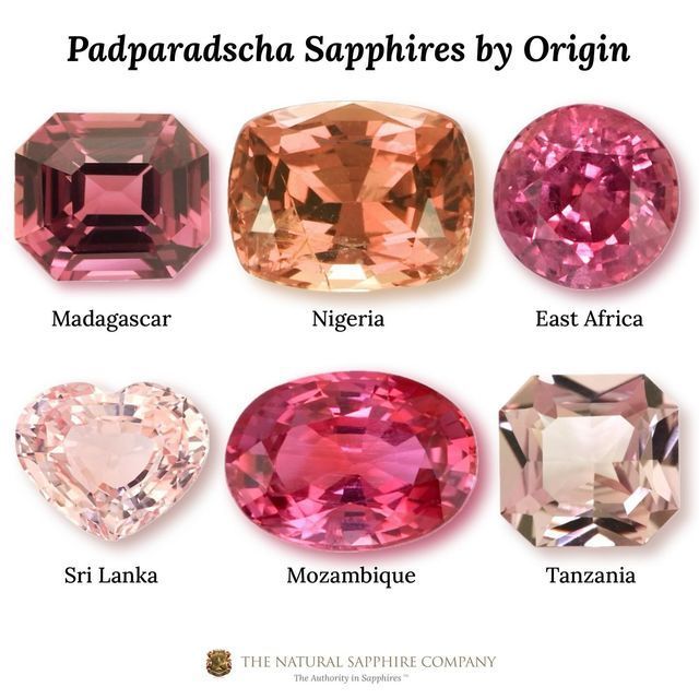 Online Shopping Design, Ring Stone, Padparadscha Sapphire Ring, Sapphire Steven Universe, Gemstones Chart, Unique Ring Designs, Jewelry Knowledge, Padparadscha Sapphire, Sapphire Color