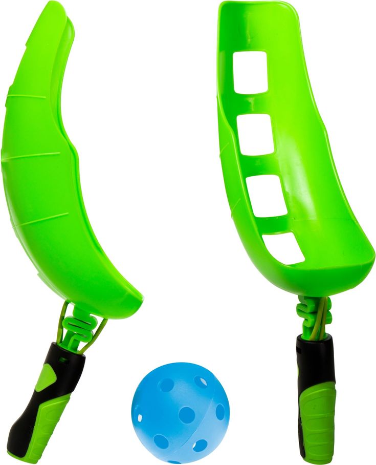 two green and blue plastic objects next to each other