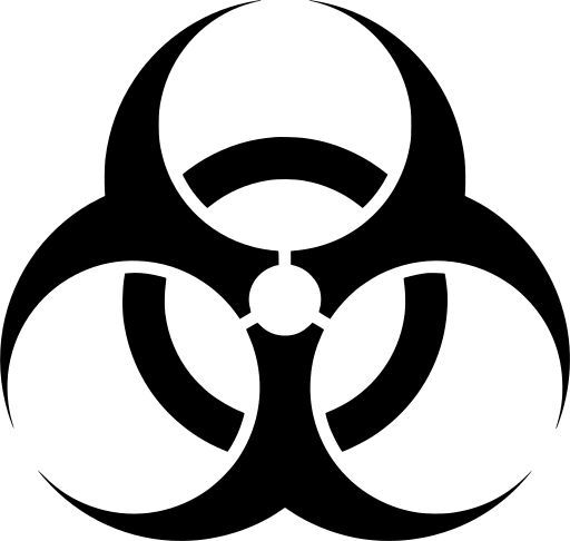 a black and white biohazard symbol