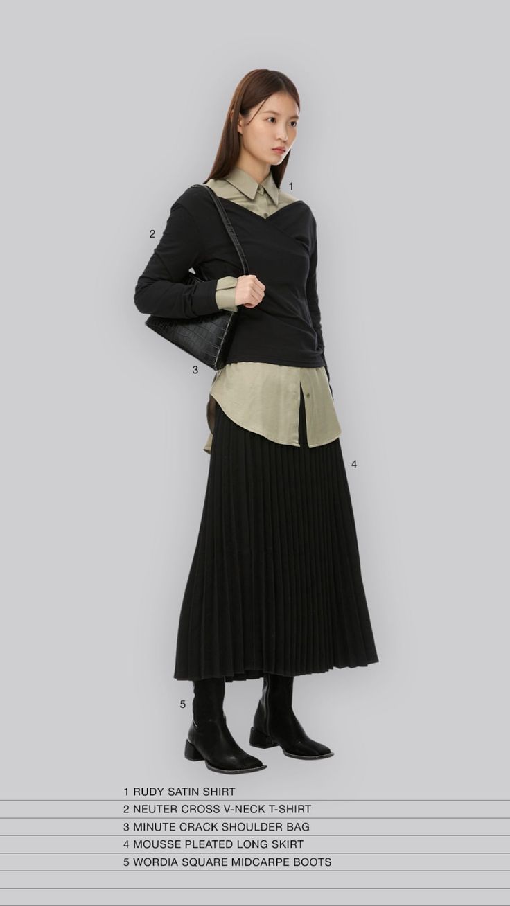 Korean Style Long Skirt, Fashion Inspo Outfits Korean, Outfit Ideas Korean Style, Style Long Skirt, Outfit Ideas Korean, Skirt Outfit Ideas, Winter Skirt Outfit, Outfits Korean, Winter Skirt