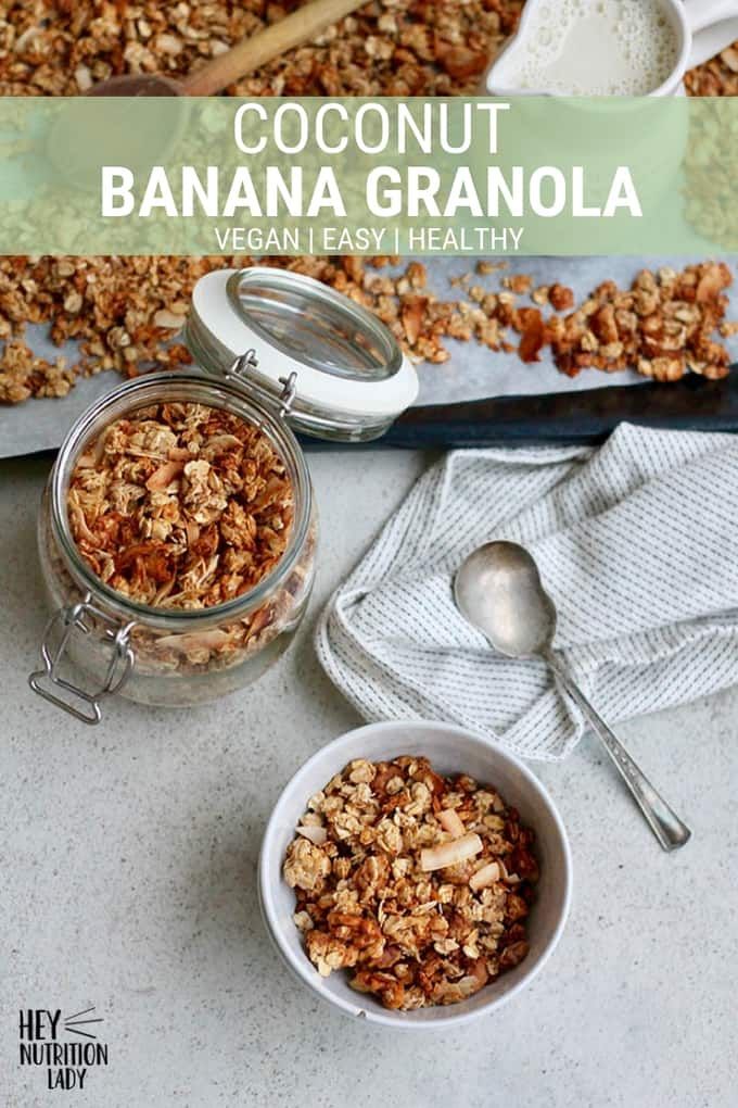 two bowls filled with granola on top of a table