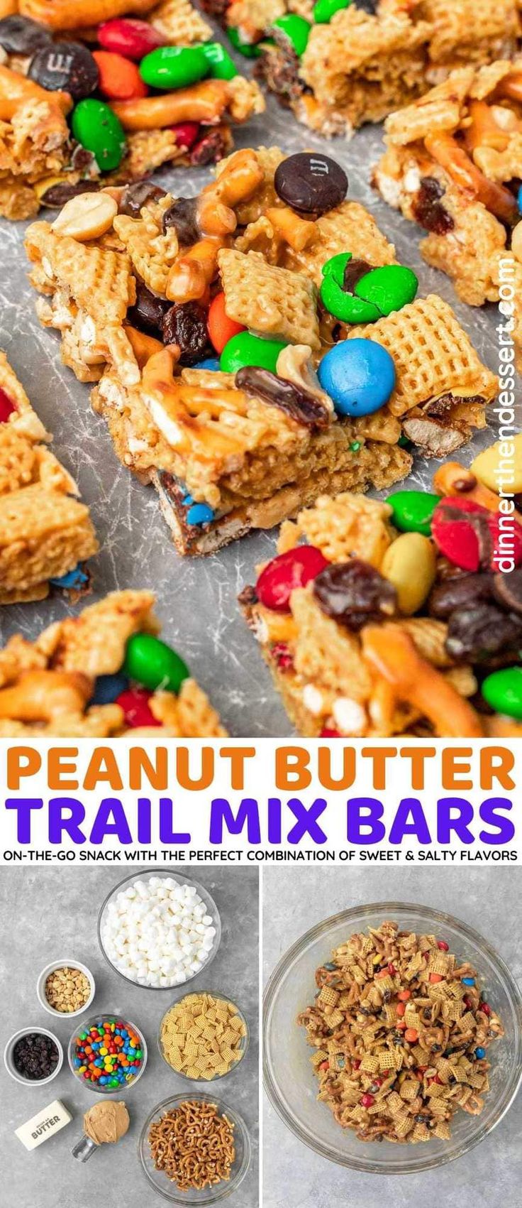 the peanut butter trail mix bars are ready to be eaten