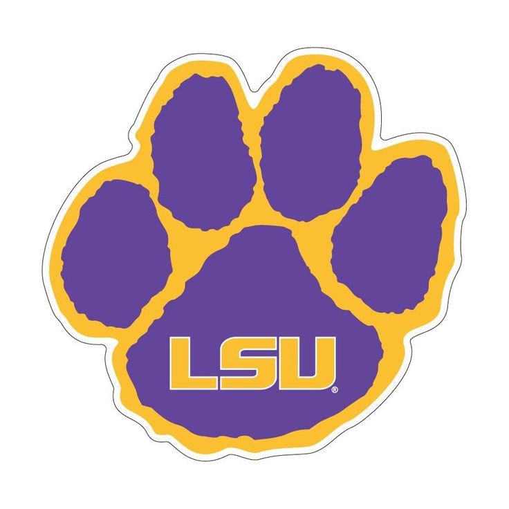 the lsu logo is shown in purple and yellow