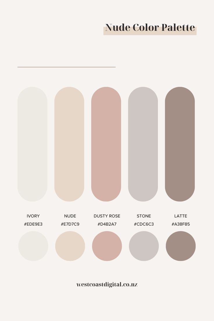 the nude color palette is shown with different shades and colors to choose from, including neutrals