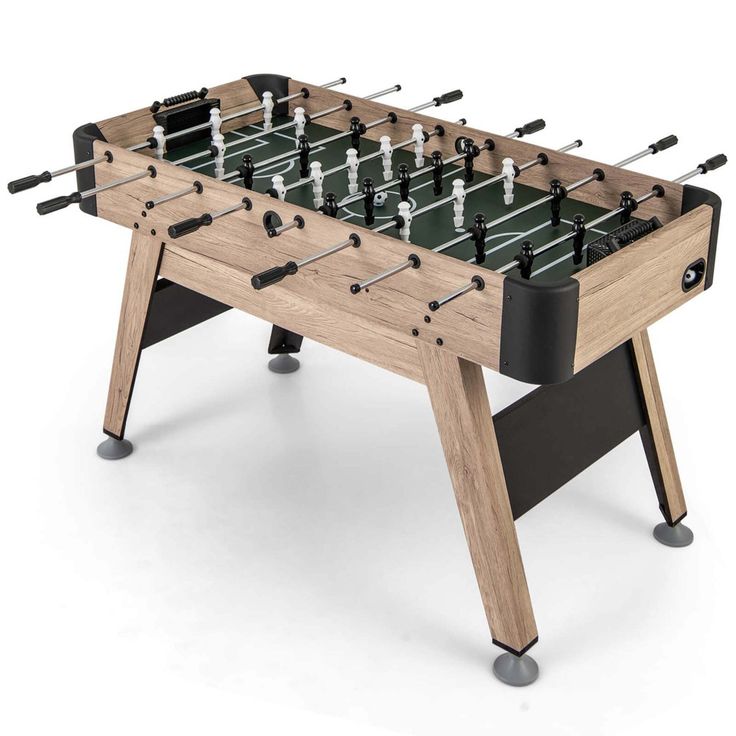 an image of a foosball table that is made out of wood