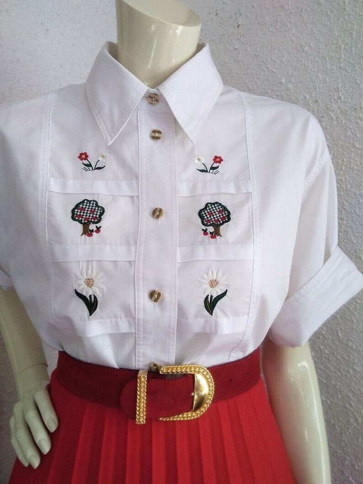 90s embroidery blouse 16 US size folk blouse button up shirt floral embroidery rustic blouse summer funny shirt short sleeve cottagecore top, 65% polyester and 35% cotton. Measurements laying flat : shoulders :45 cm (17,5 inches) bust :62cm (24,5 inches) total lenght :68 cm (26,5 inches) sleeve lenght :24 cm (9,5 inches) Summer Embroidered Collared Tops, Bohemian Short Sleeve Shirt, Retro Short Sleeve Top With Floral Embroidery, Summer Collared Tops With Floral Embroidery, Summer Floral Embroidered Collared Shirt, Spring Floral Embroidered Short Sleeve Shirt, Embroidered Button-up Blouse For Summer, Vintage Embroidered Short Sleeve Tops, Cottagecore Short Sleeve Tops With Floral Embroidery