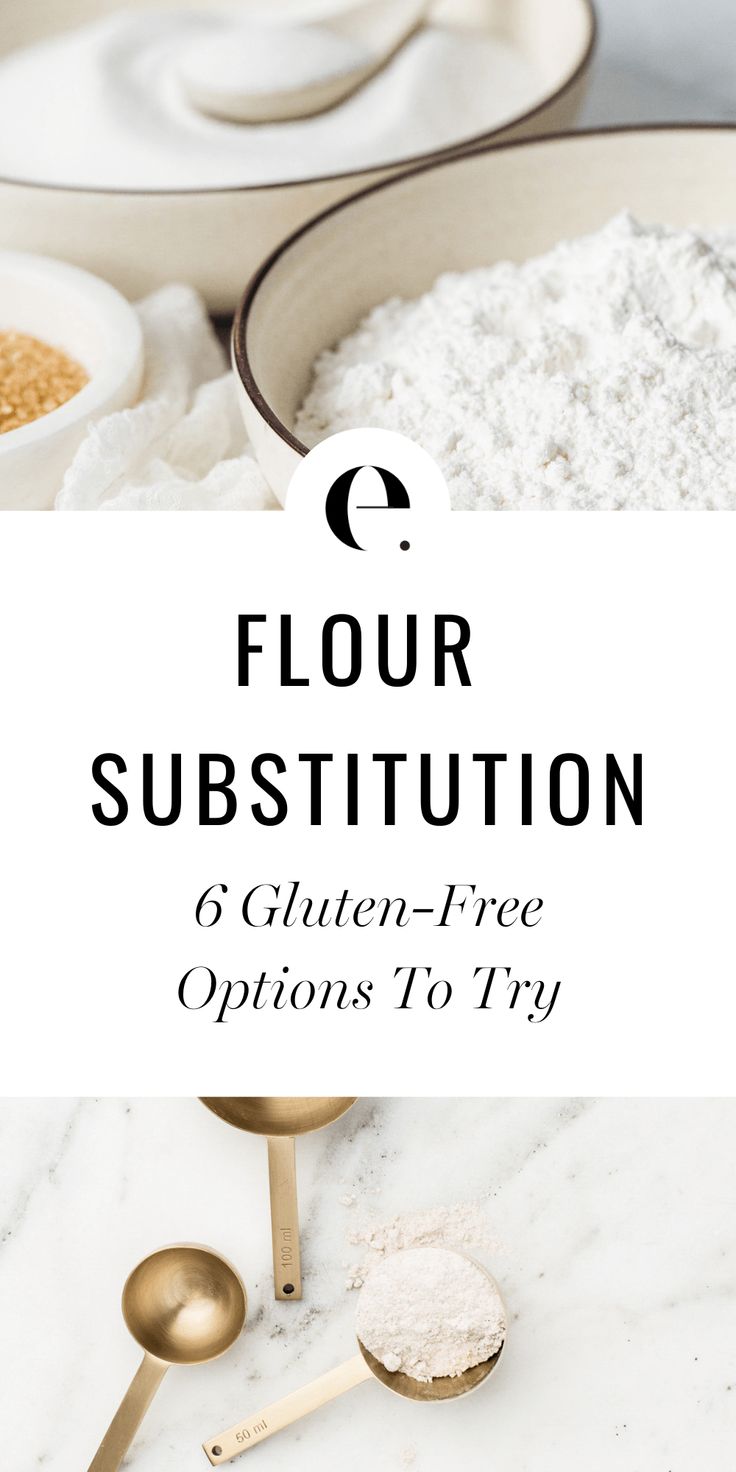 flour and spoons with the words flour substition gluten - free options to try