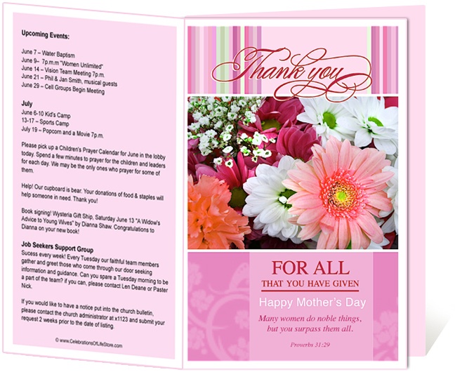 Church Bulletin Templates : Mother's Day Church Bulletin Template Church Bulletin Covers, Church Bulletins, Bulletin Ideas, Water Baptism, Church Marketing, Sabbath School, Church Images, Church Graphics, Church Bulletin