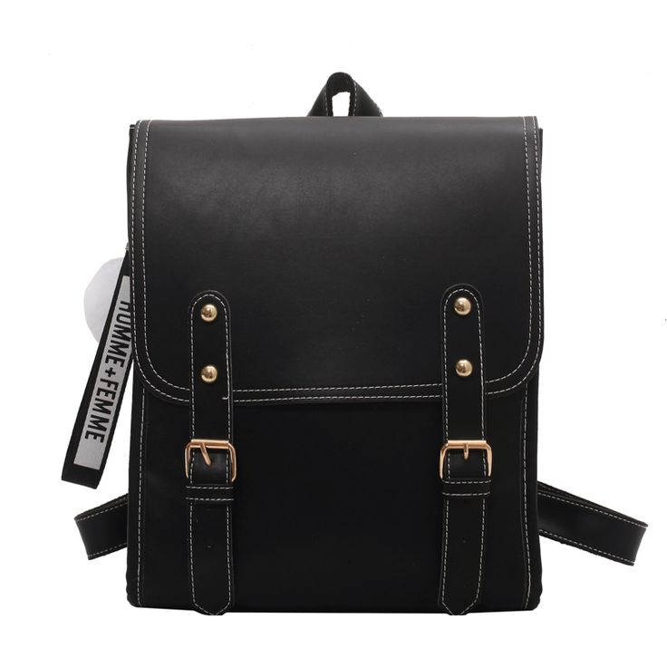 Color: Black Trendy Leather Backpack For Students, Trendy Rectangular Backpack For Students, Black Large Capacity Satchel For School, Trendy Rectangular Student Backpack, Trendy Satchel Backpack, Trendy Leather Backpack For School, Trendy Leather Backpack For Back To School, Trendy Leather Shoulder Backpack For School, Trendy Leather Satchel Backpack For School