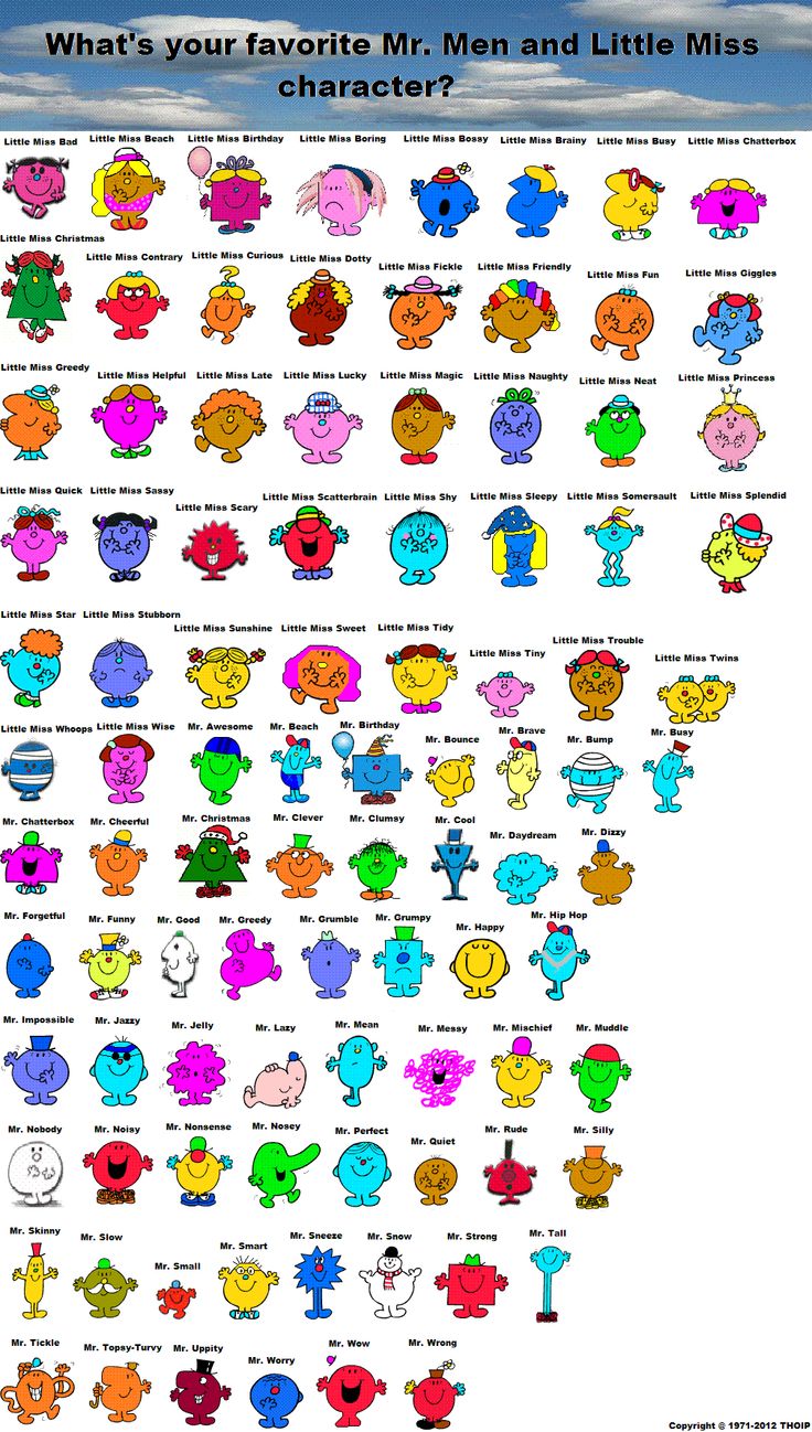 an image of the character list for characters and their names in different colors, sizes and shapes