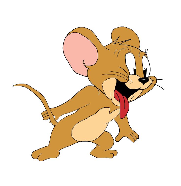 a cartoon mouse with its mouth open and tongue hanging out, standing on it's hind legs