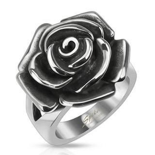 Stainless Steel Single Rose Ring Cast Band, Ring Party Jewelry, Silver Flower Ring, Colored Engagement Rings, Single Rose, Stylish Rings, Rose Ring, Ring For Men, Ring Fit