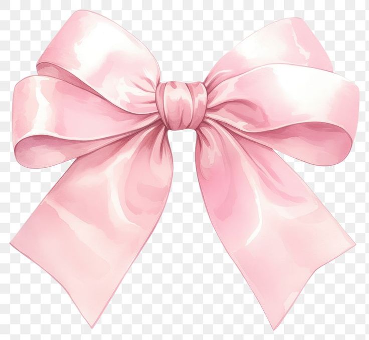 a pink bow on a transparent background