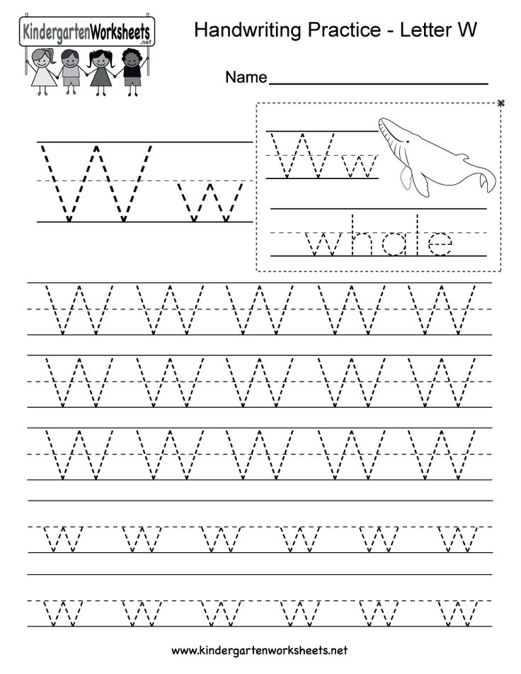 handwriting practice worksheet with letter w for kids to learn how to write and draw