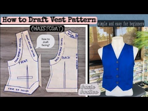 an image of a sewing pattern for a vest and pants with the words how to draft west