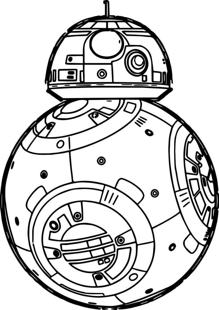 a star wars coloring page with the bb - 8 droid helmet in black and white