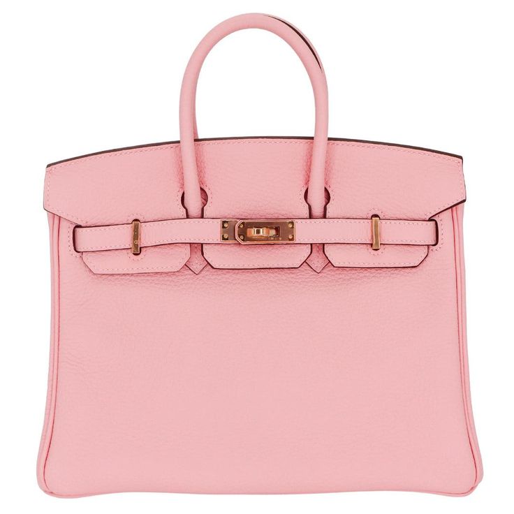 Brand: Hermès Style: Birkin HSS Size: 25cm Color: Rose Sakura Material: Clemence Leather Hardware: Rose Gold (RGHW) Dimensions: 10" W x 7.5" H x 4.75" D Handle Drop: 4" Hermes Bags Birkin, Bags Birkin, Push Gifts, Dressy Hats, Leather Rose, Leather Hardware, Birkin 25, Hermes Handbags, Rose Gold Hardware