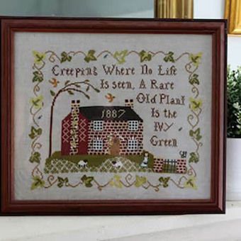 a cross - stitch sample with the words, grandpa where no life is born and an old farm is the way to green