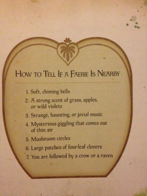 the instructions for how to tell if a faerie is nearby