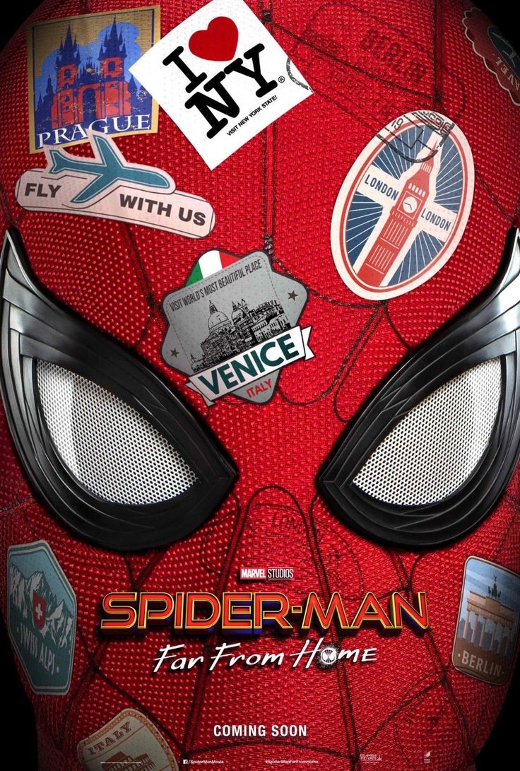 the poster for spider - man far from home