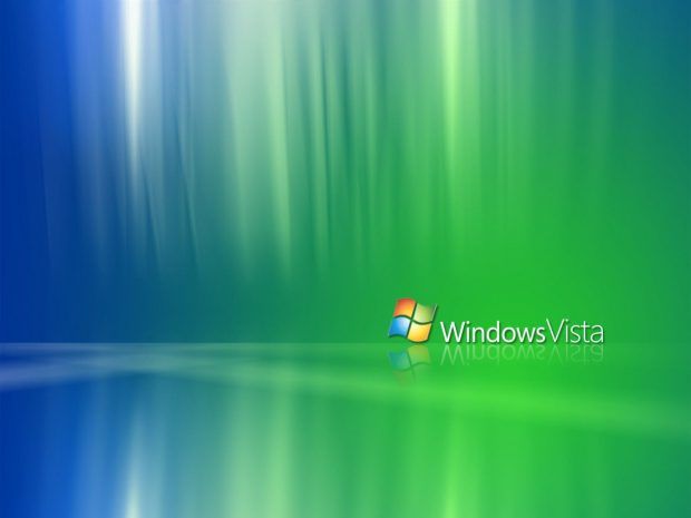 the windows vista logo is displayed on a green and blue background