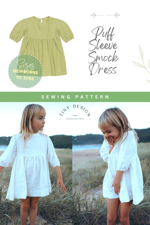 the sewing pattern for this girls'dress is easy to sew and has three different variations