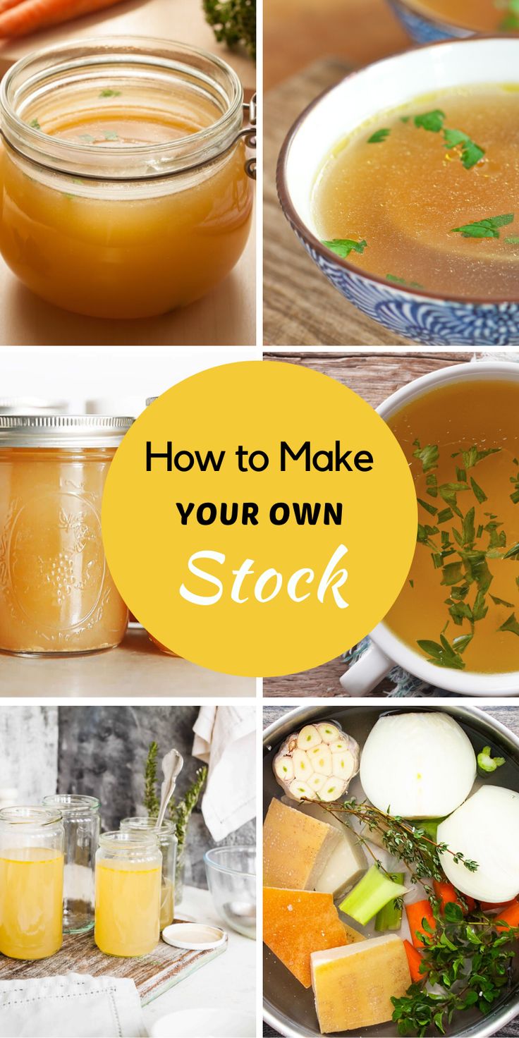 how to make your own stock in the kitchen and on the table with it's ingredients