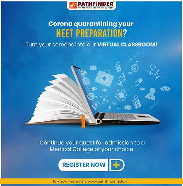 an advertisement for a virtual classroom with a book and laptop on it's desk